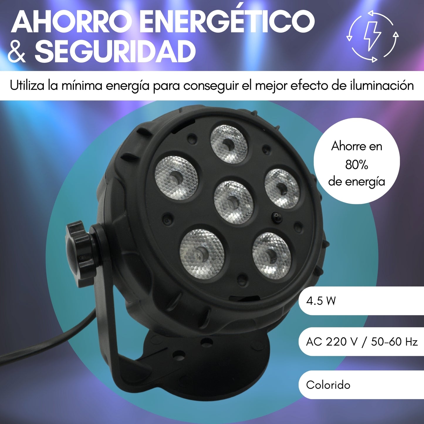 LED SPOTLIGHT WITH REMOTE CONTROL AND SPEAKER